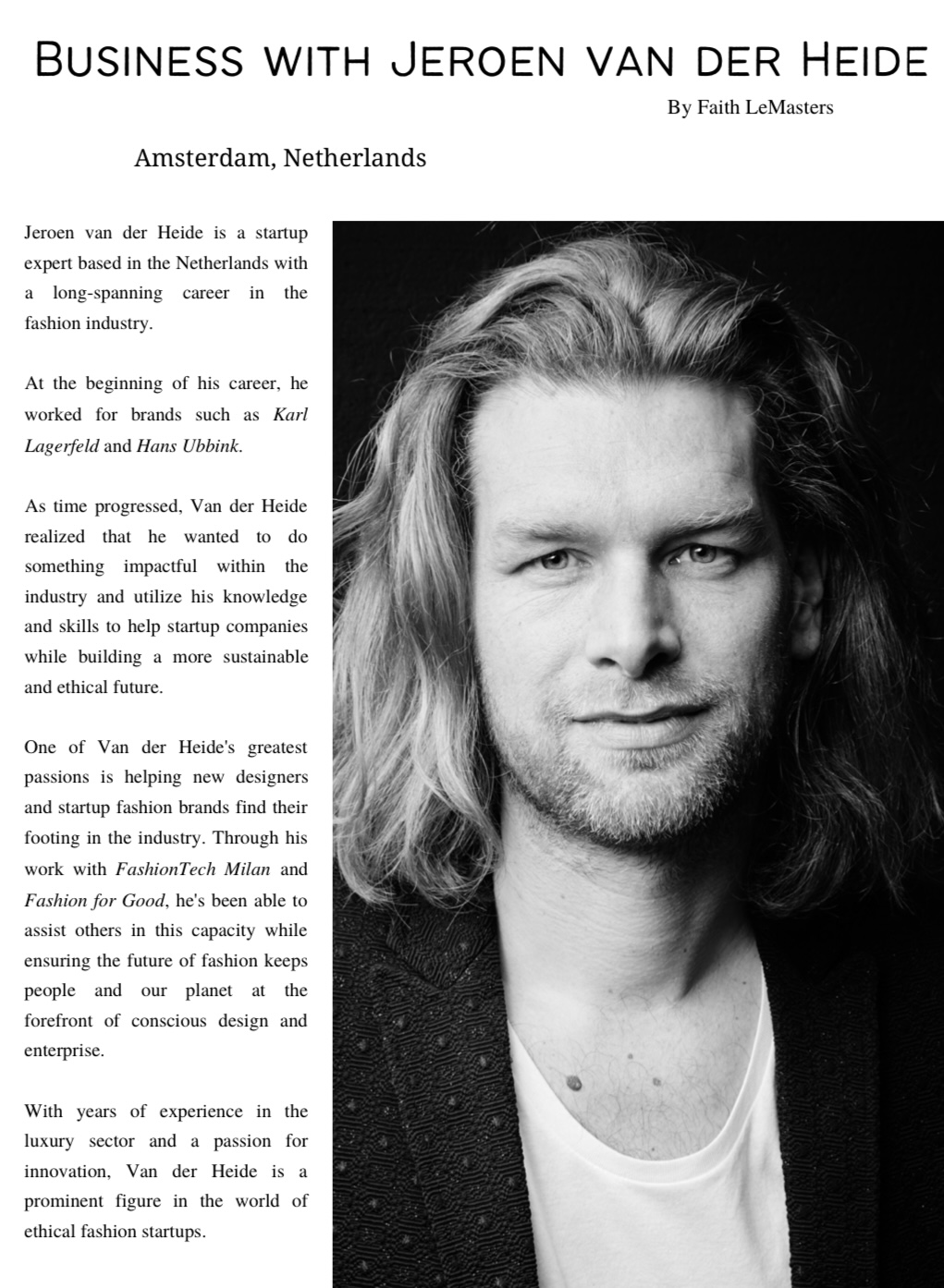 Business with Jeroen van der Heide