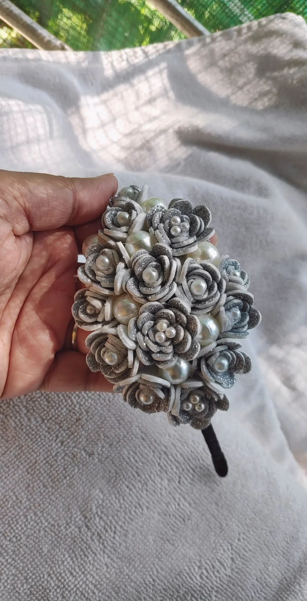 Silver shine headband