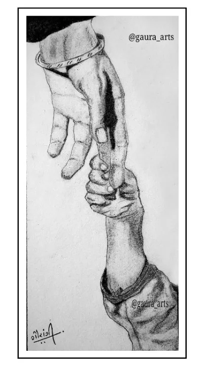 Son Holding Mother's Hand