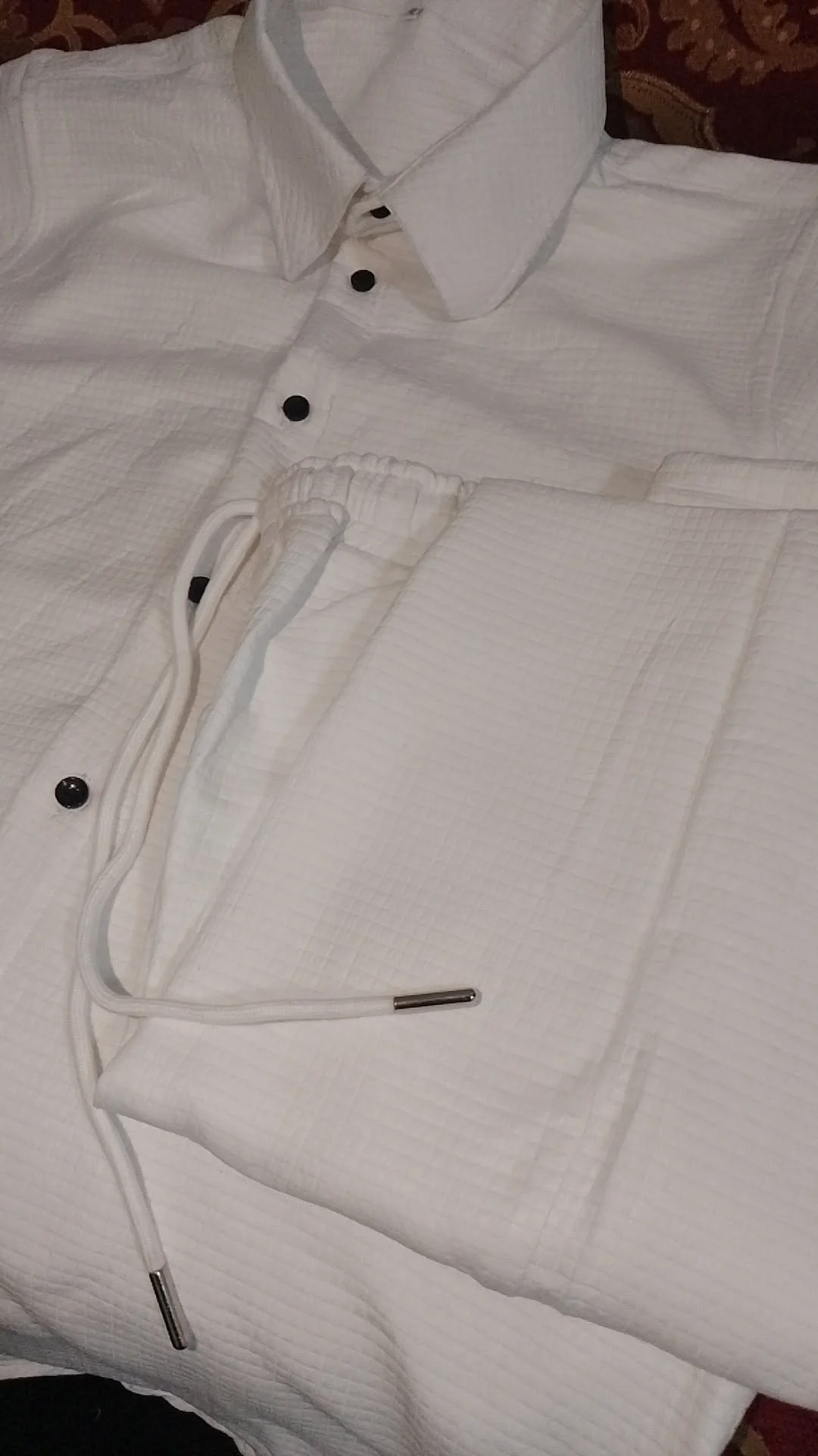 Men two piece set shirt and long trouser