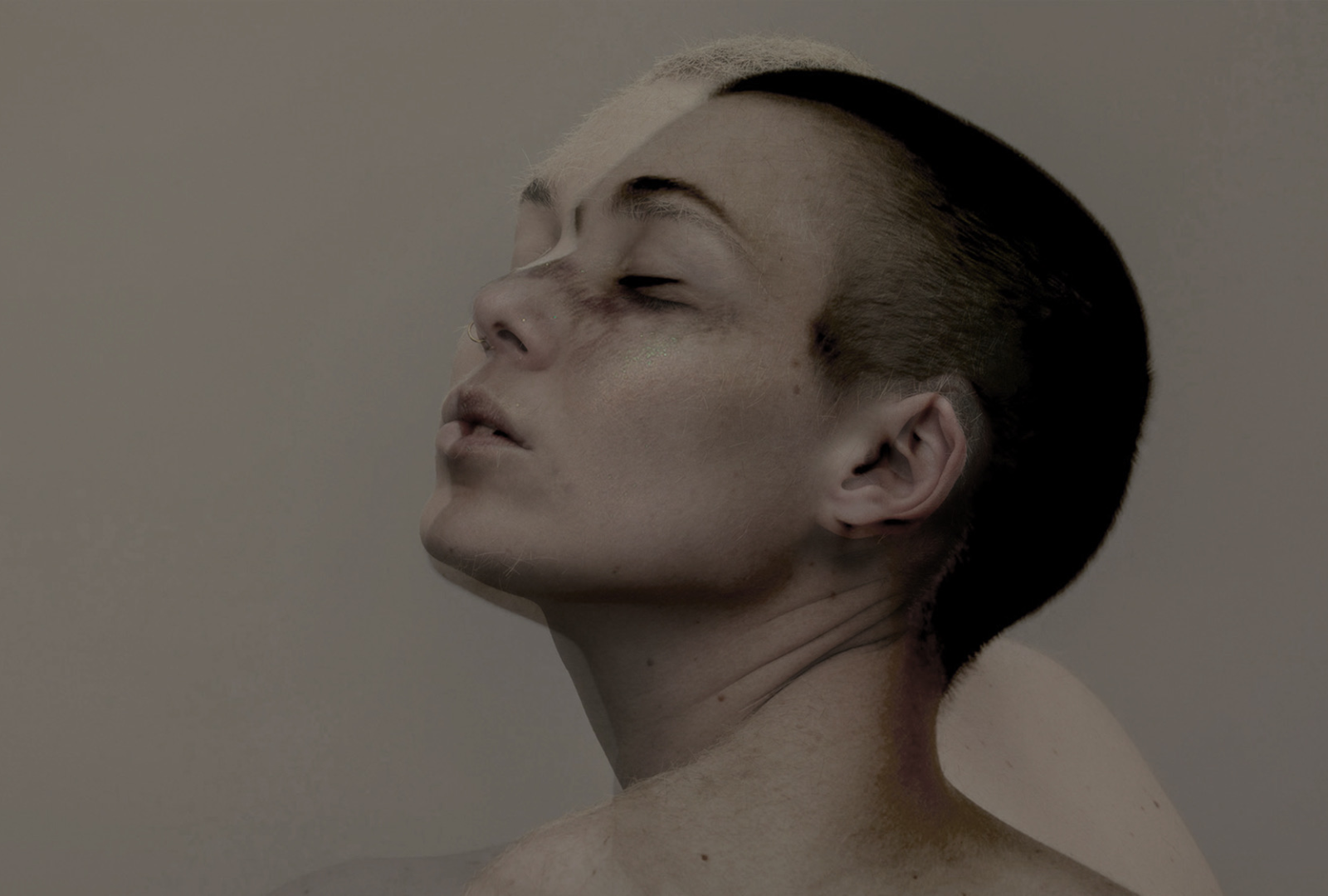 Closed eyes, white fibres by maritzverwey, photography — commercial