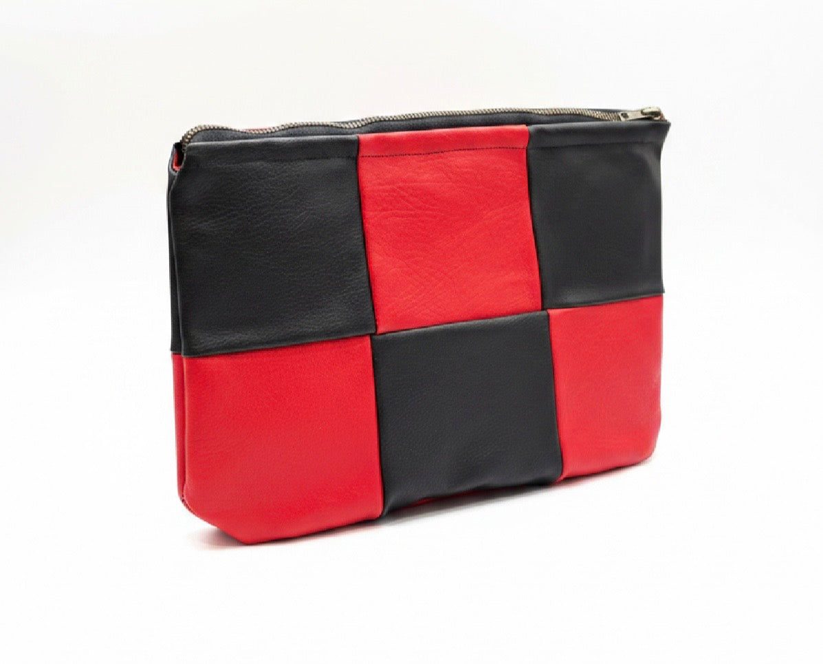 Red and black pouch by melissarobinson, fashion — fashion design