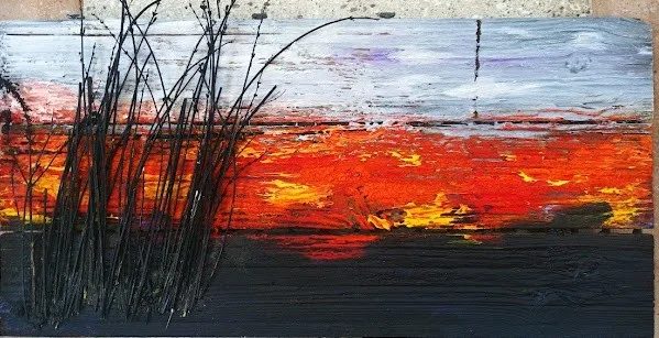 Fire Sky by Fran Kusters, modern art and writing