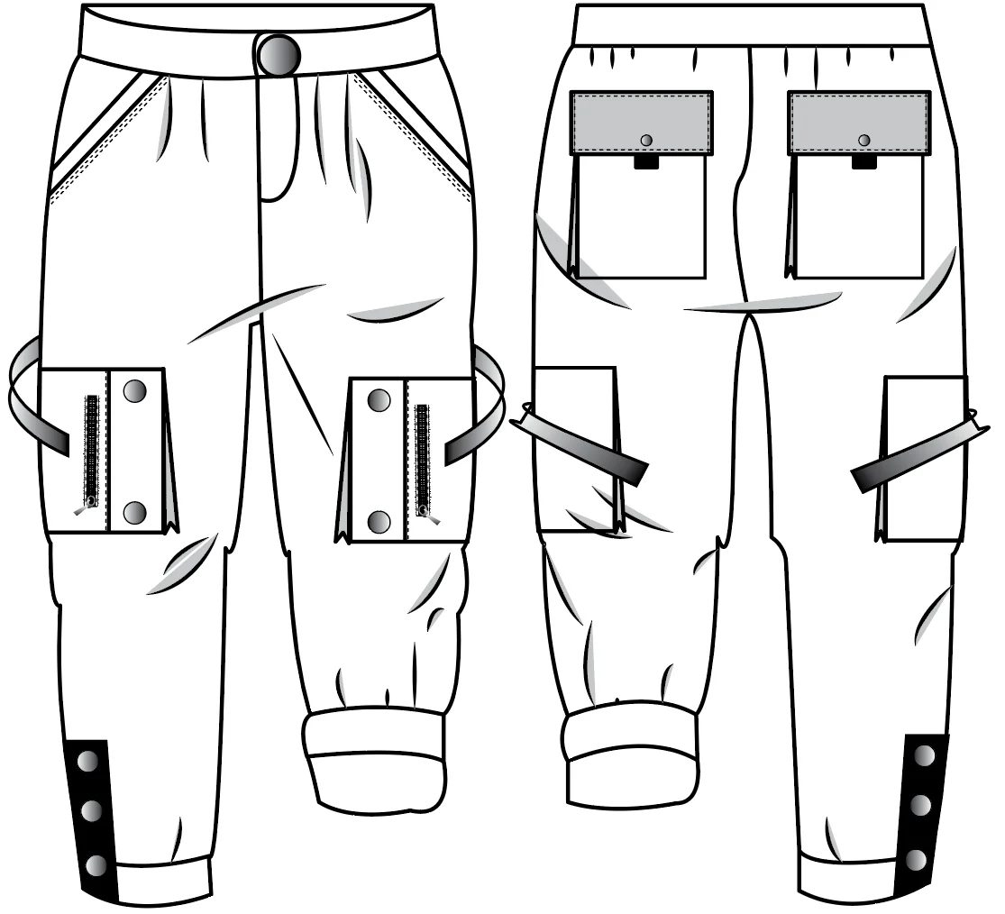 Technical Sketches & Studies by Thoria Mohamed , fashion illustration
