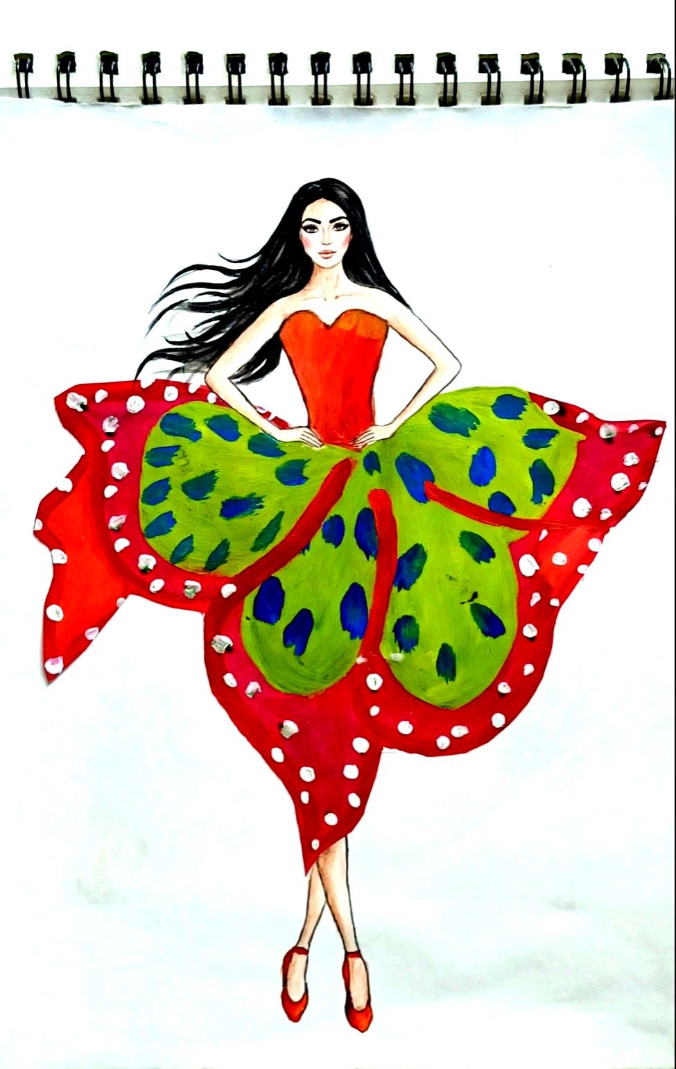 Petal skirt fashion sketch by Princy Bosco, fashion — fashion design
