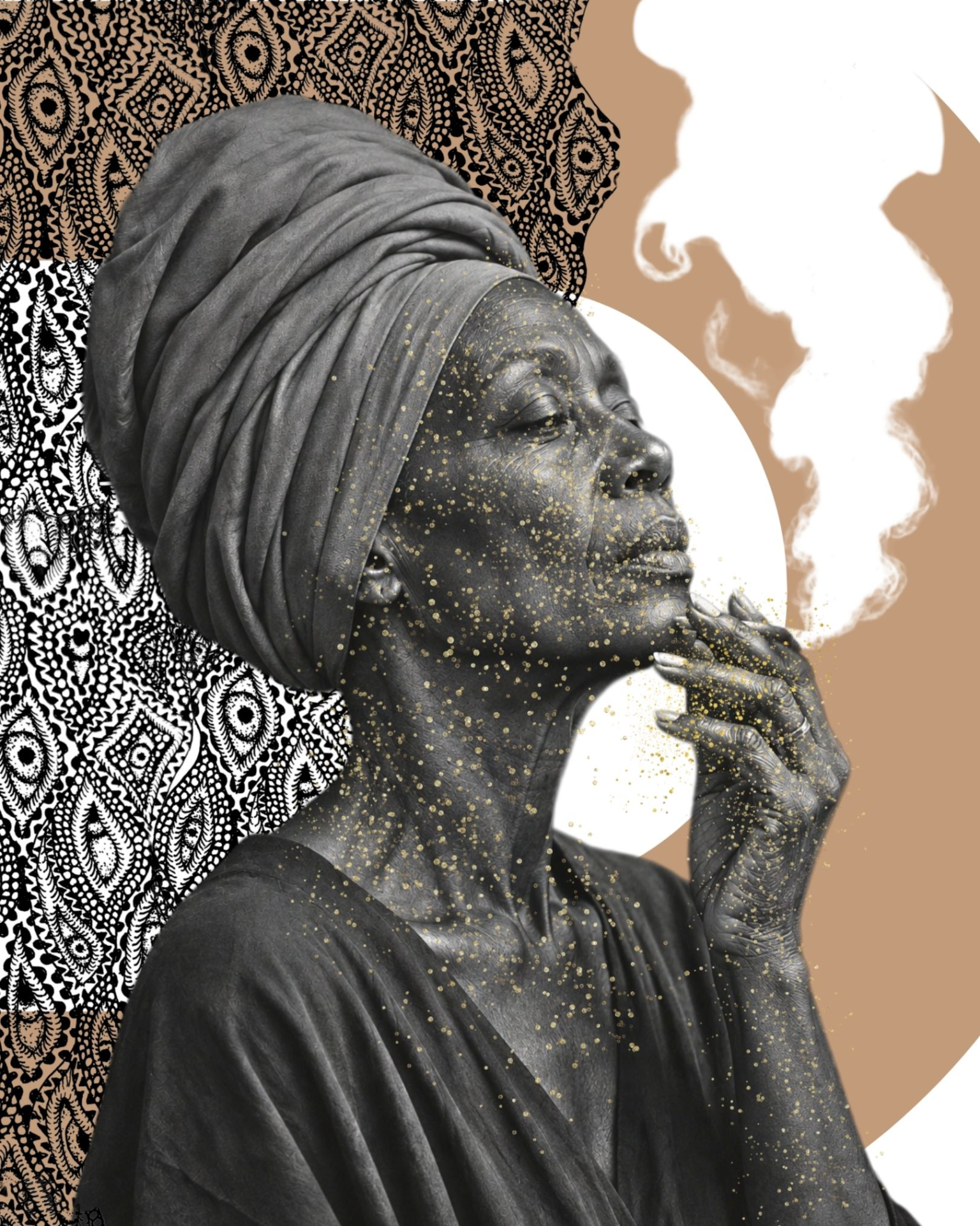 Brown and Beige Modern About Me Instagram Post by ayanda, fine art — mixed media