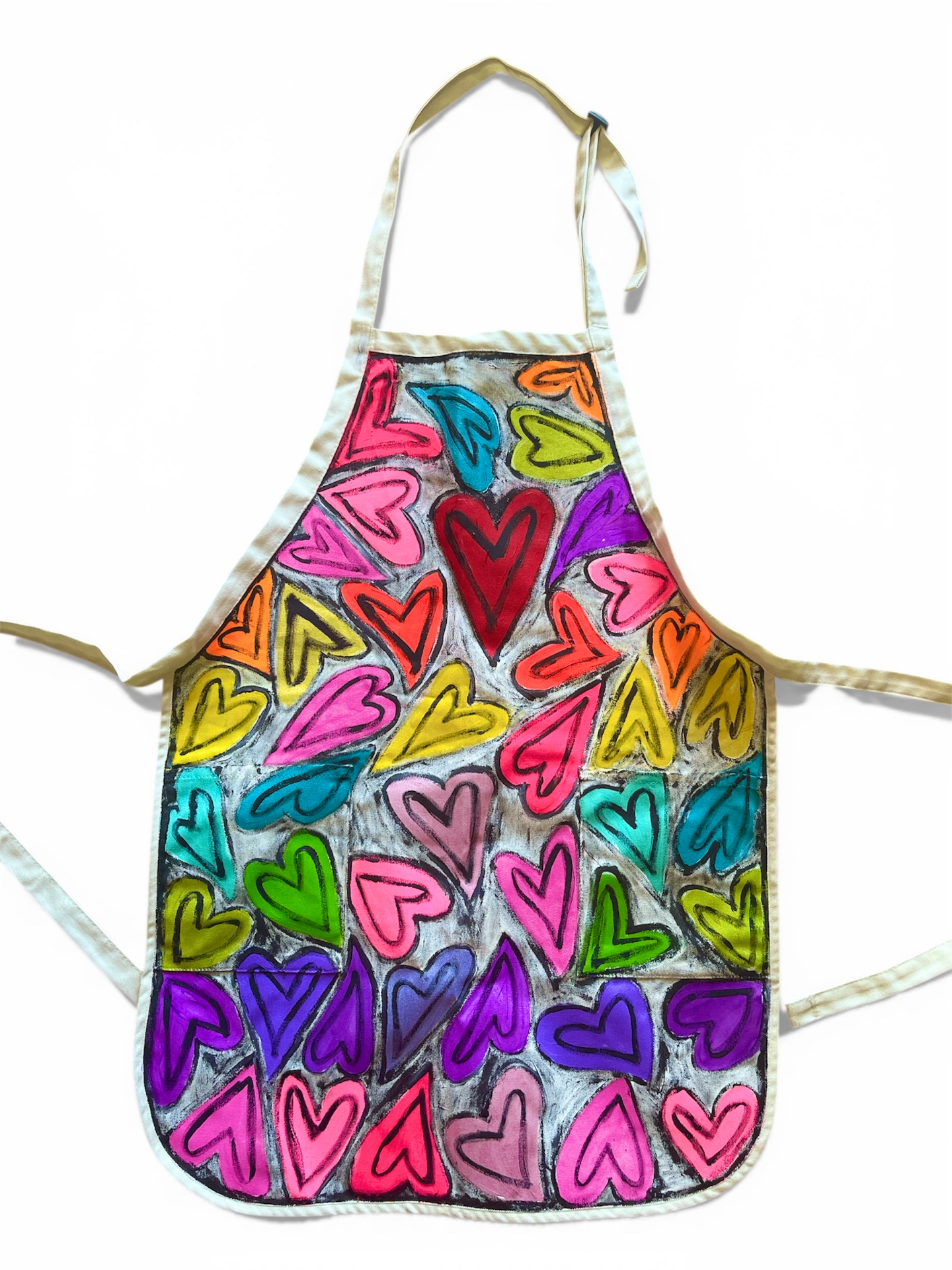 Apron de corazones de colores by byjessicagonzalez, fashion illustration