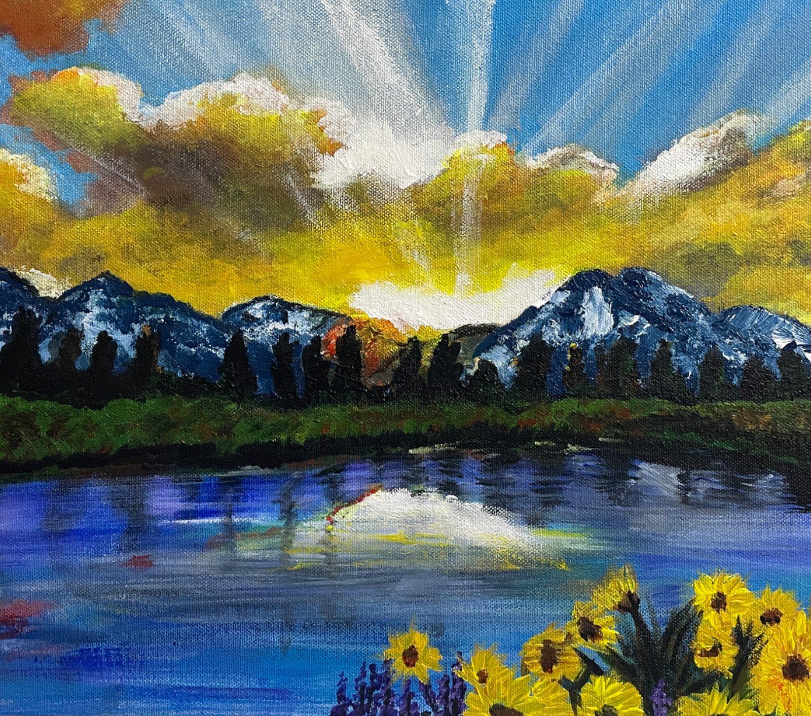 Self Reflection by Shanthi Srinivasan , acrylic canvas painting artist