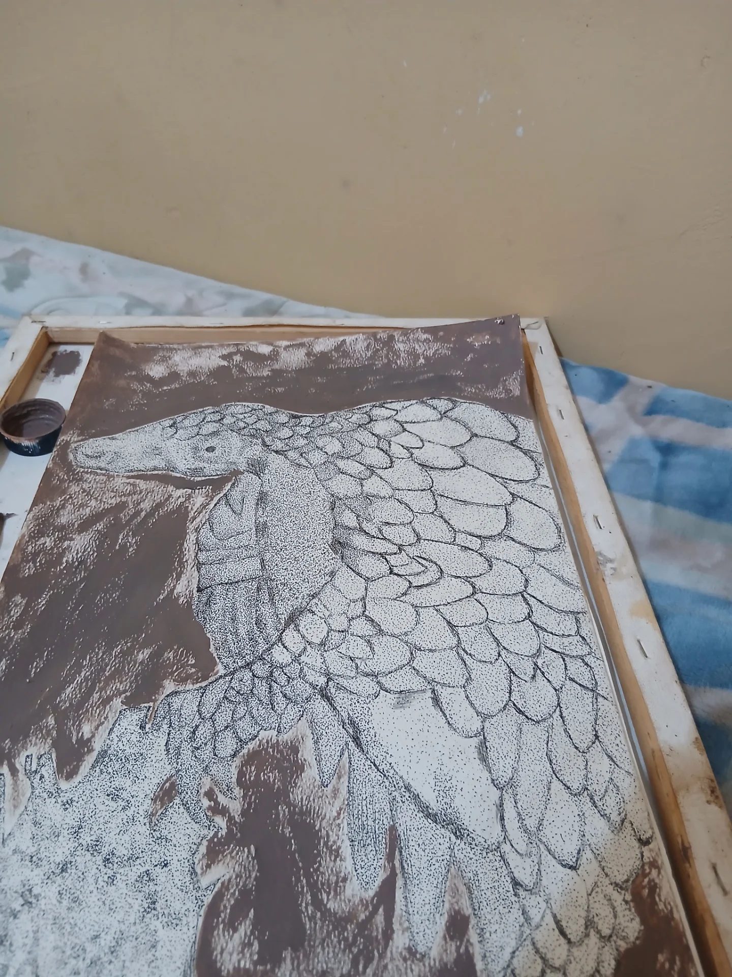 Pangolin skin by collen bhebhe, fine art — mixed media