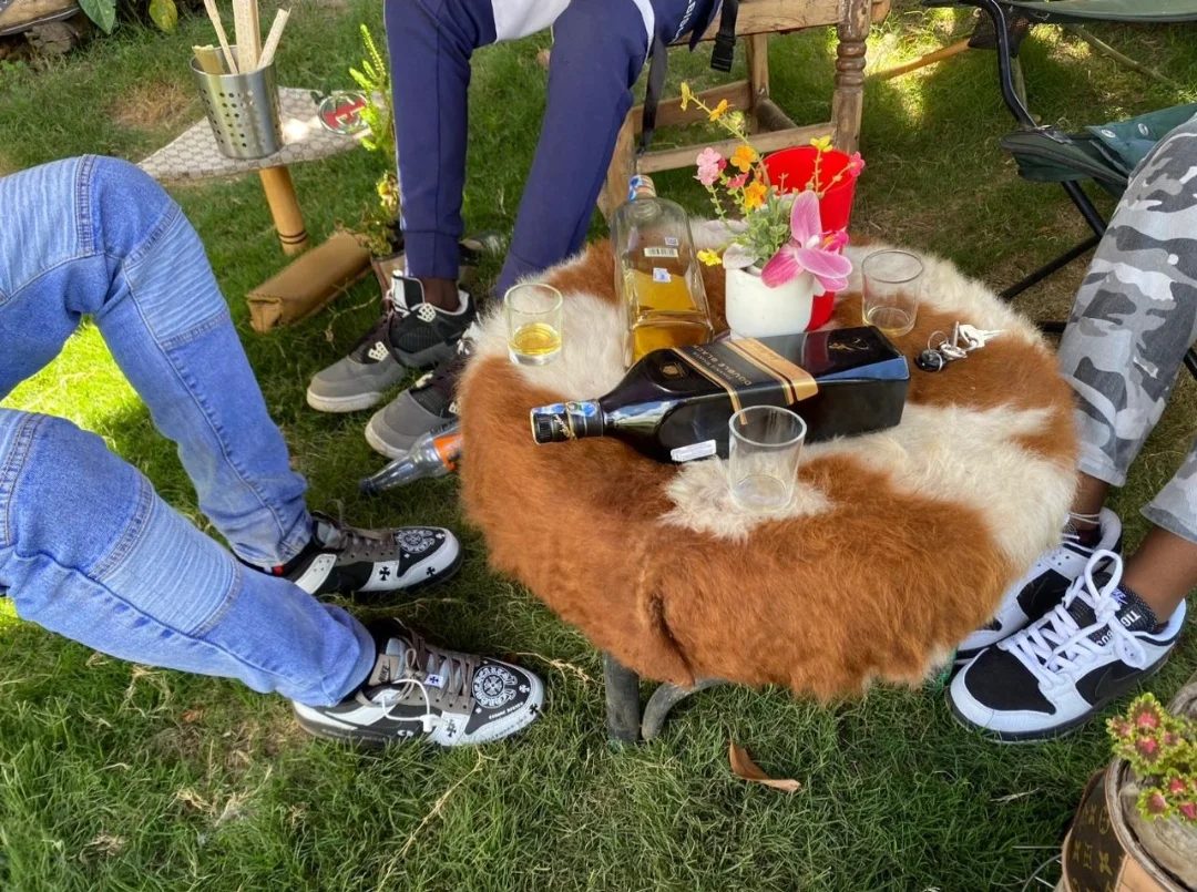 Natoral Cowhide custom made round table by Athman Fred, fashion — fashion design